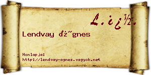 Lendvay Ágnes névjegykártya