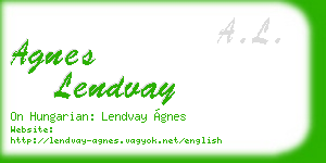 agnes lendvay business card